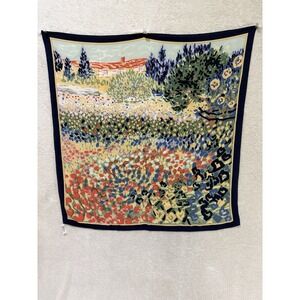 Vintage  1988 100% Silk Ginnie Johanssen Scarf Floral Garden Bloom Van Gogh